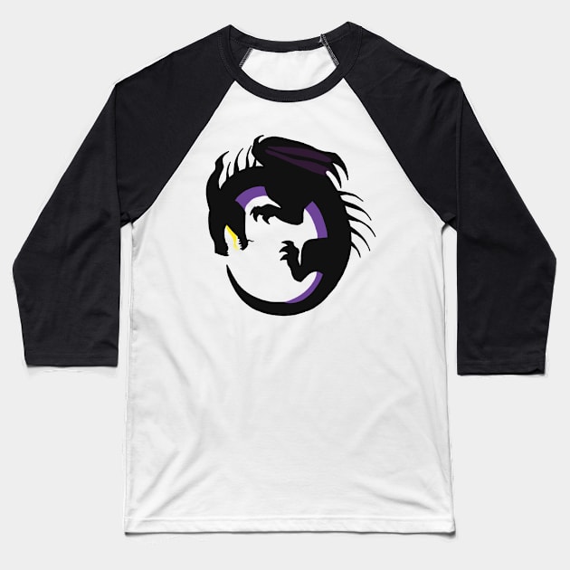 Maleficent Dragon Logo Baseball T-Shirt by panther-star